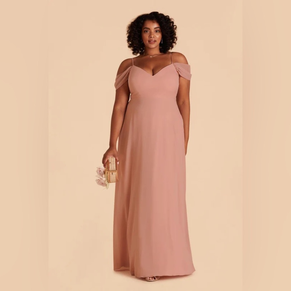 Birdy Grey DEVIN CONVERTIBLE DRESS CHIFFON DUSTY ROSE CURVE 2X NEW NWT No Slit